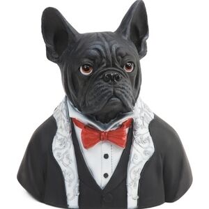Moonlight Manor Elegant Black and Red French Bulldog Bust